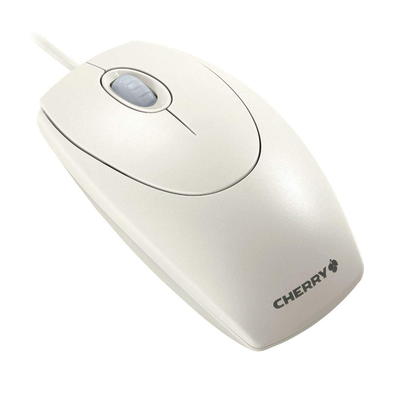 CHERRY WheelMouse optical, kabelgebundene Maus, geeignet für Rechts- und Linkshänder, optischer Sensor für exakte Bewegung des Mauszeigers, hellgrau