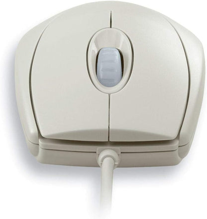 CHERRY WheelMouse optical, kabelgebundene Maus, geeignet für Rechts- und Linkshänder, optischer Sensor für exakte Bewegung des Mauszeigers, hellgrau