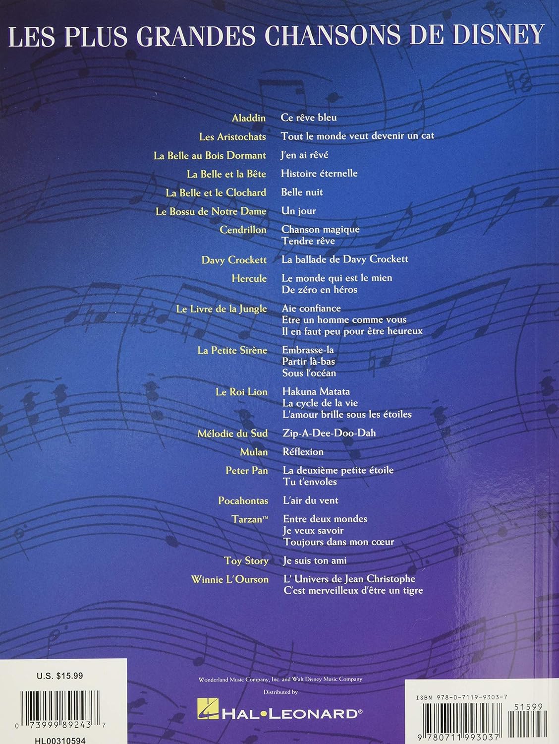 Les Plus Grandes Chansons de Disney