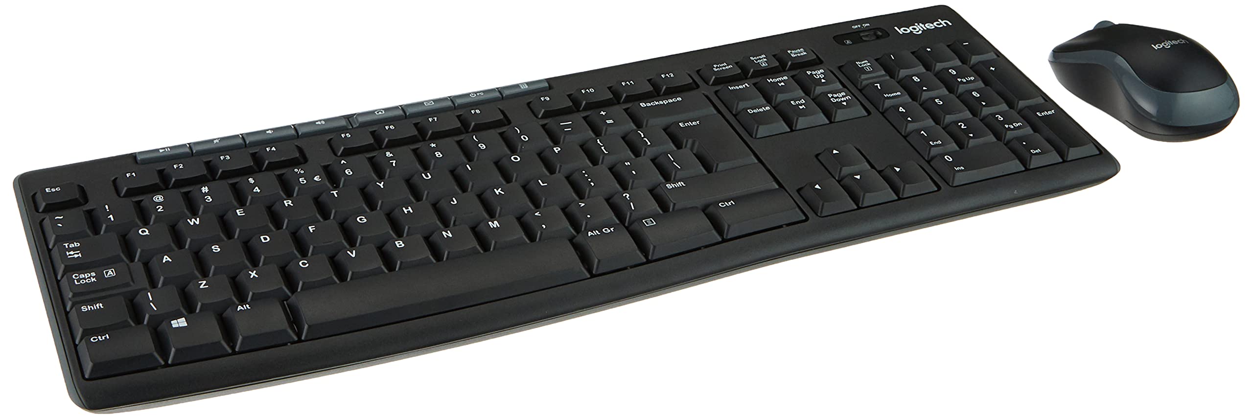 Logitech MK270 Wireless Keyboard and Mouse Combo for Windows, QWERTY US International Layout - Black