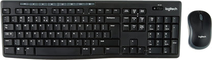 Logitech MK270 Wireless Keyboard and Mouse Combo for Windows, QWERTY US International Layout - Black
