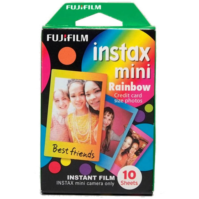 instax mini insant film, Rainbow border, 10 shot pack, suitable for all instax cameras and printers