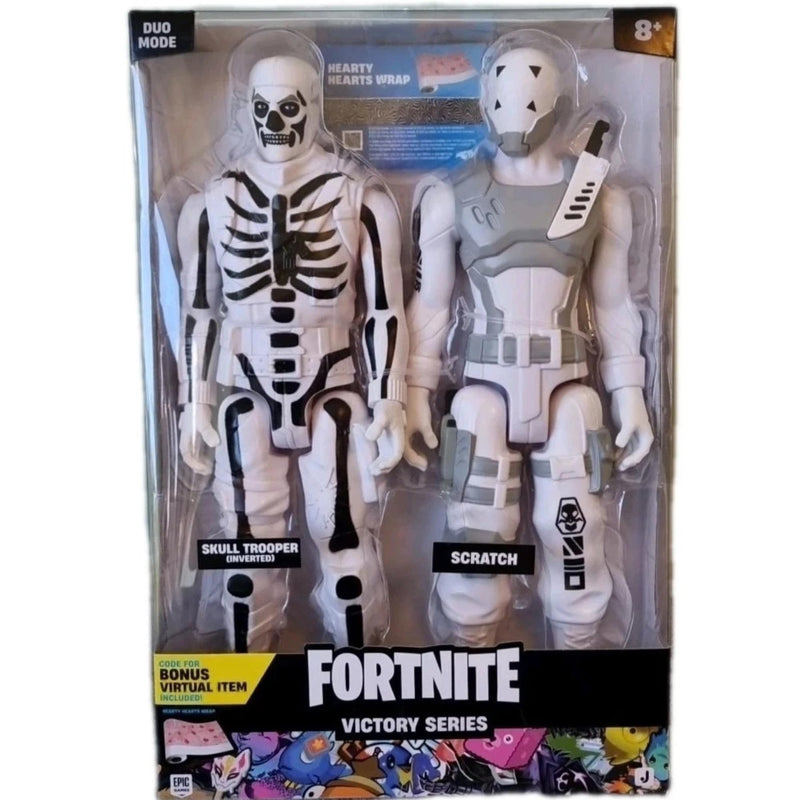 Jazwares Large Fortnite Duo Mode Victory Series Articulated Action Figures With Codes - (Skull Trooper & Scratch 12" 30cm Twin Pack