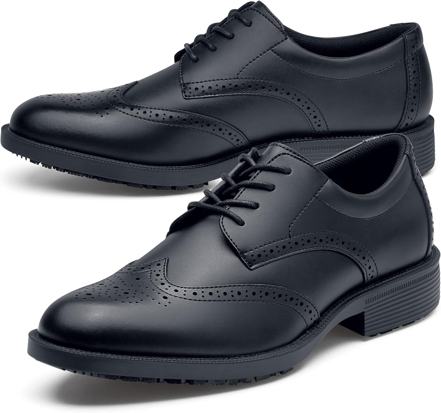 Shoes for Crews Men's Executive Wingtip III Leather Upper Dress Shoes