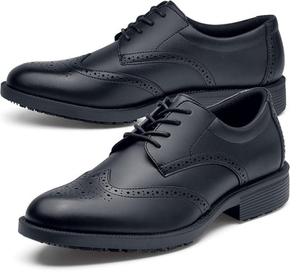 Shoes for Crews Men's Executive Wingtip III Leather Upper Dress Shoes