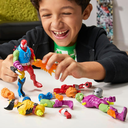 MixMashers Marvel Scarlet Spider Custom Spider-Man Mix-And-Match Action Figure & Accessories, 12-cm-scale (5 inch) Super Hero Toys for Children Ages 4+, Red