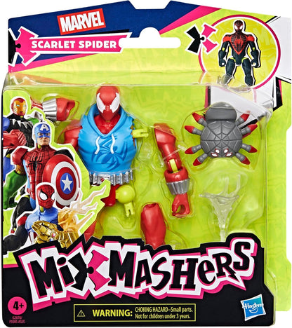 MixMashers Marvel Scarlet Spider Custom Spider-Man Mix-And-Match Action Figure & Accessories, 12-cm-scale (5 inch) Super Hero Toys for Children Ages 4+, Red