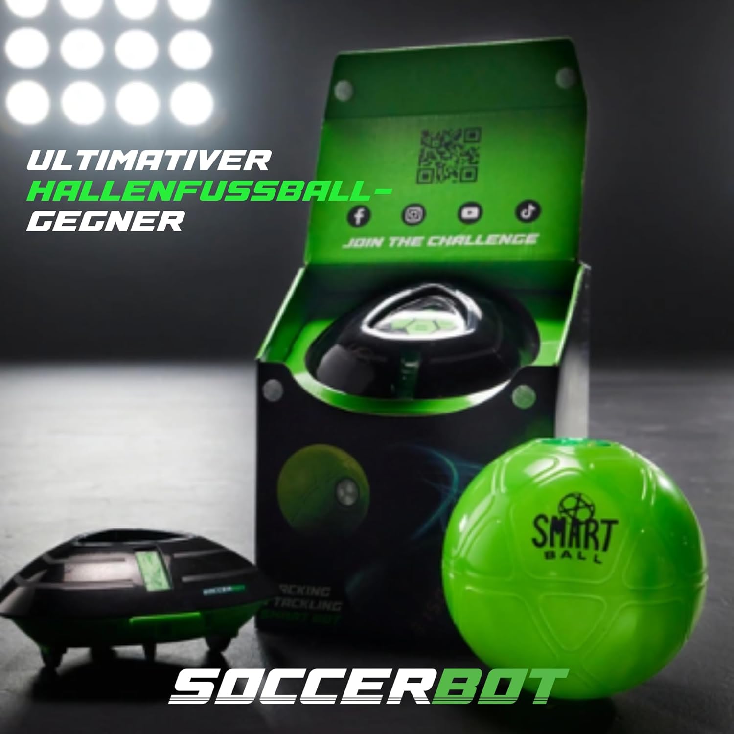 Strikesphere, Soccer Bot Indoor Football Trainer, Football Gifts for Boys & Girls, One Size, Black
