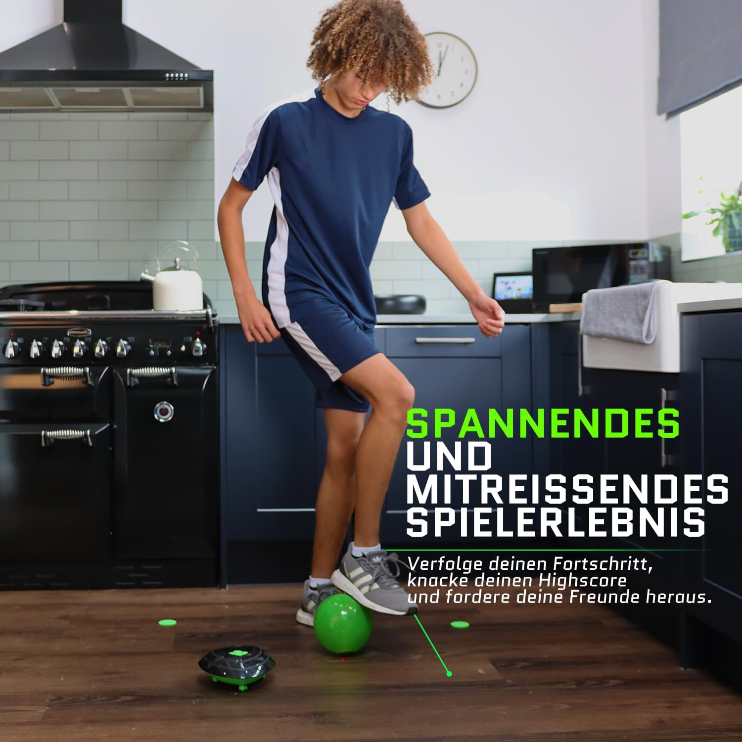 Strikesphere, Soccer Bot Indoor Football Trainer, Football Gifts for Boys & Girls, One Size, Black