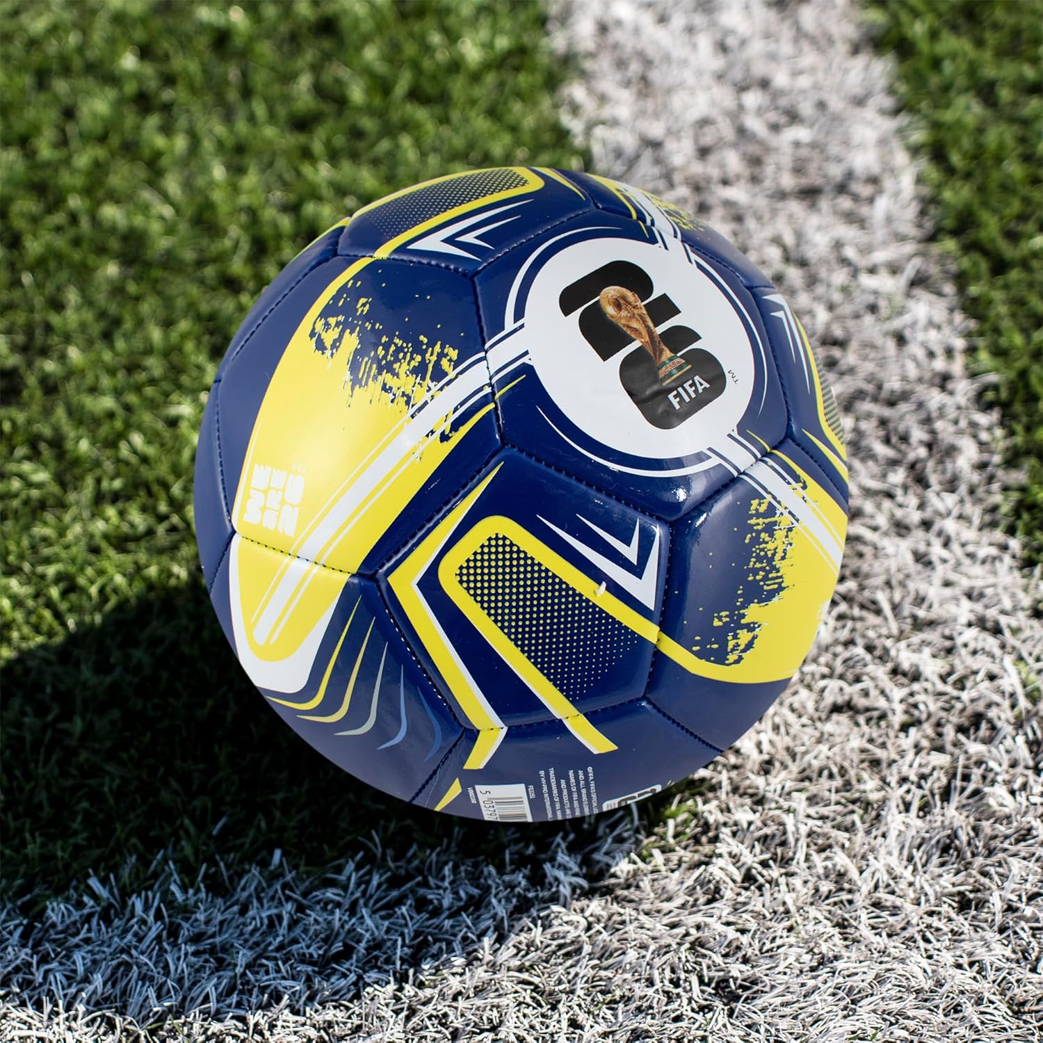 Hy-Pro Officially Licensed FWC26 Size 5 Football - Training Ball with Trophy Design & Host Nations Graphics, Football Gifts for Boys - FIFA World Cup 2026 Design Blue