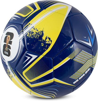 Hy-Pro Officially Licensed FWC26 Size 5 Football - Training Ball with Trophy Design & Host Nations Graphics, Football Gifts for Boys - FIFA World Cup 2026 Design Blue