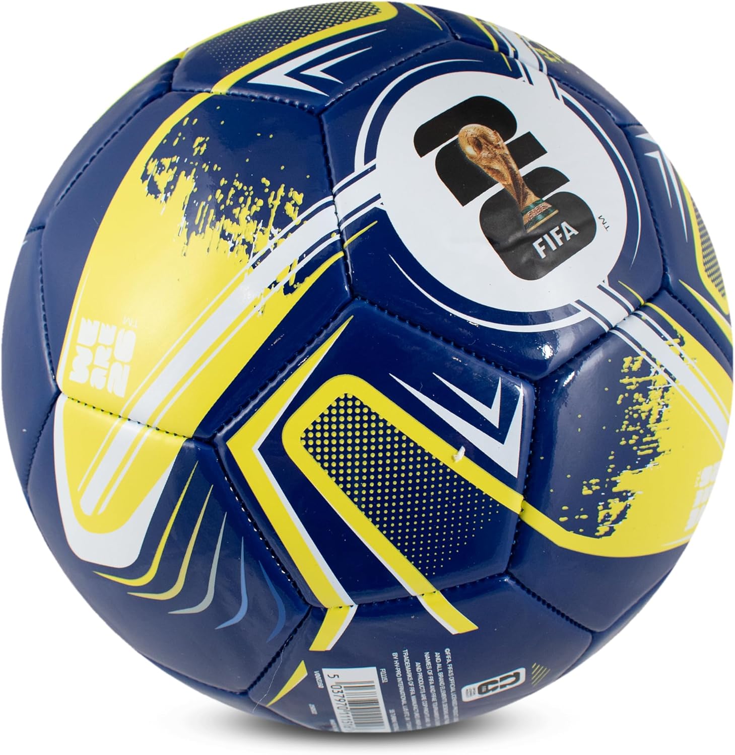 Hy-Pro Officially Licensed FWC26 Size 5 Football - Training Ball with Trophy Design & Host Nations Graphics, Football Gifts for Boys - FIFA World Cup 2026 Design Blue