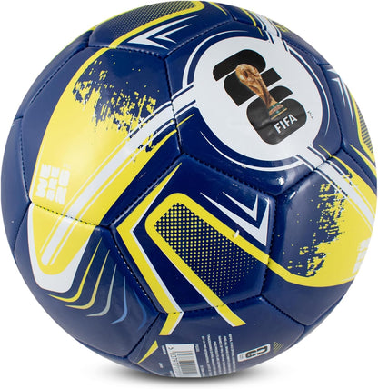 Hy-Pro Officially Licensed FWC26 Size 5 Football - Training Ball with Trophy Design & Host Nations Graphics, Football Gifts for Boys - FIFA World Cup 2026 Design Blue