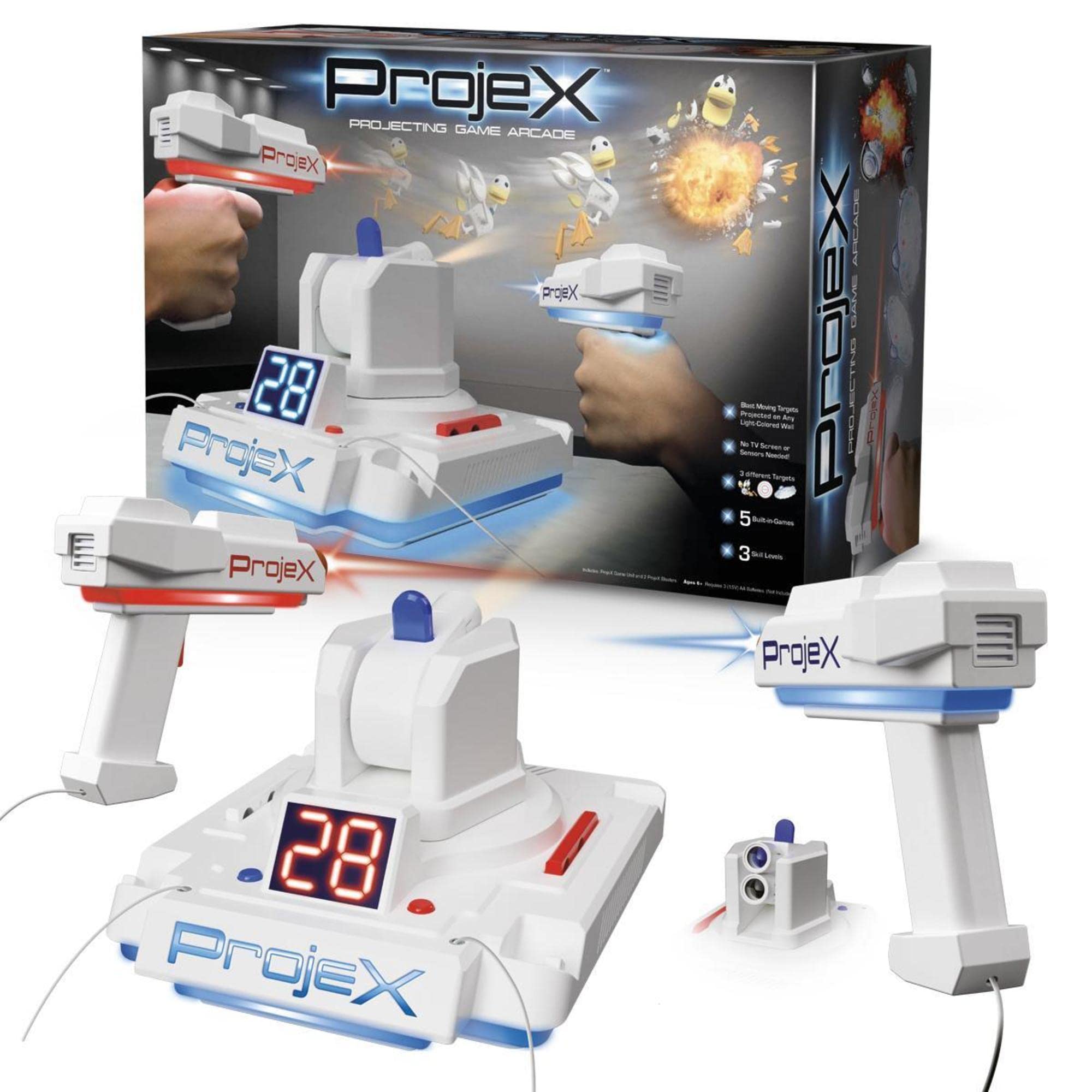 Giochi Preziosi Laser X - Projex Double Blaster, a portable console with 3 game modes, 3 targets, precision lasers, for children from 4 years old, Precious Games, LAP00001
