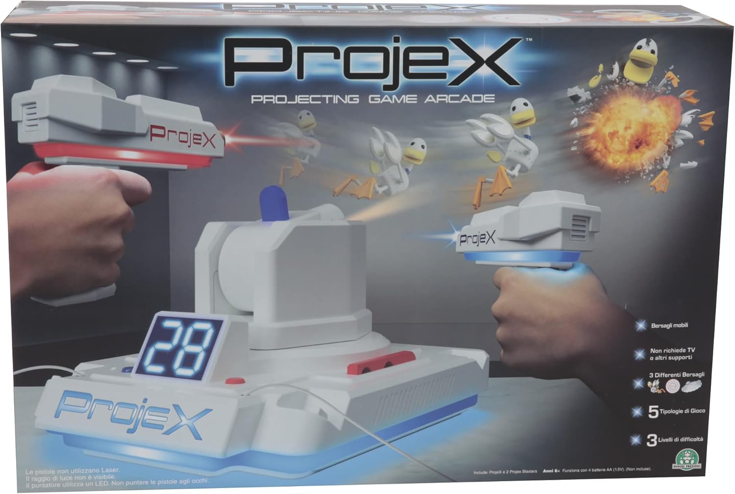 Giochi Preziosi Laser X - Projex Double Blaster, a portable console with 3 game modes, 3 targets, precision lasers, for children from 4 years old, Precious Games, LAP00001