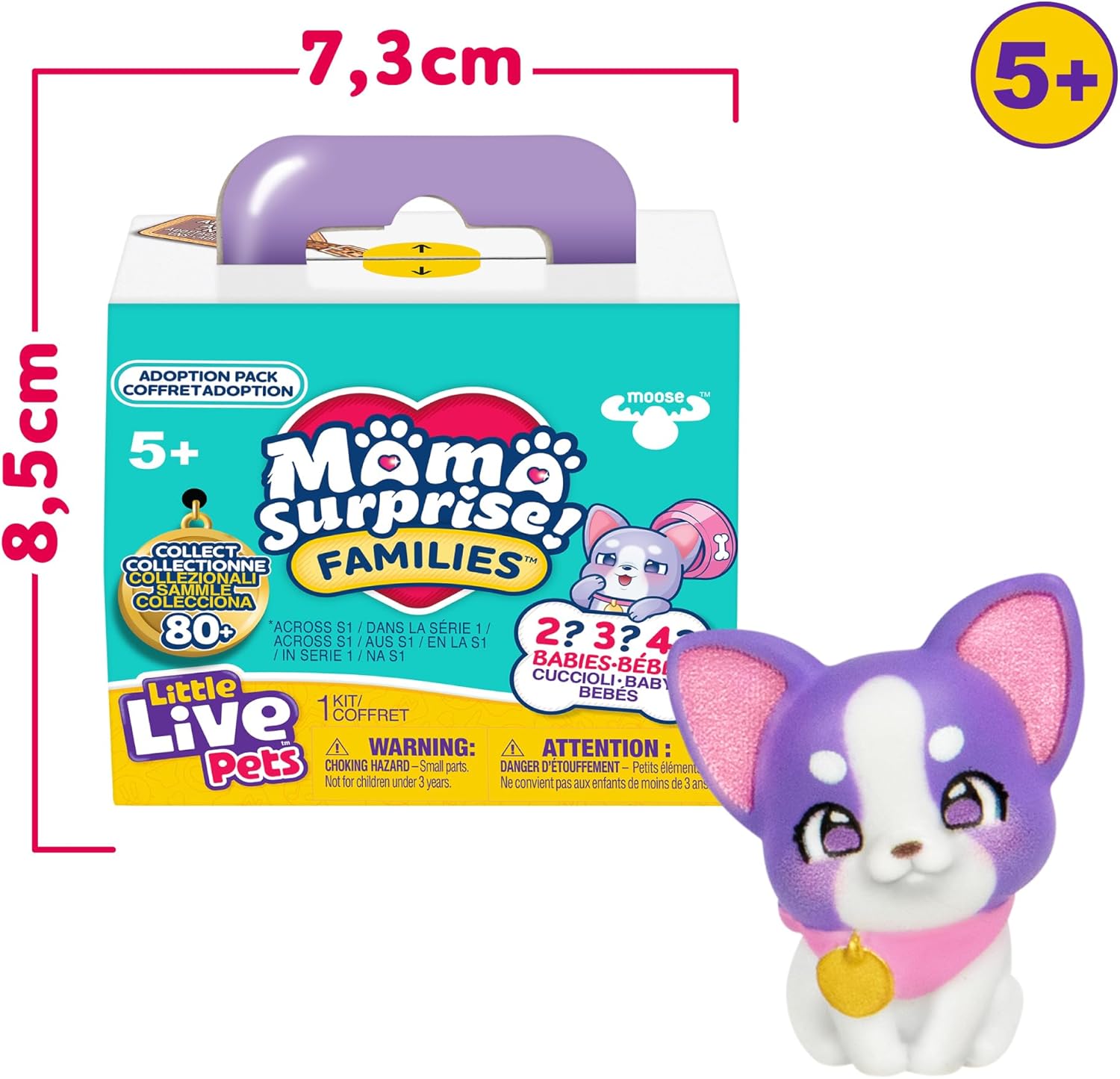 Little Live Pets Mama Surprise Families Puppy Adoption, Random Breed Puppies, Contains 3, 4 and 5 Puppies to Adopt and Create a Family, Children from 5 Years, Famous (LP305000