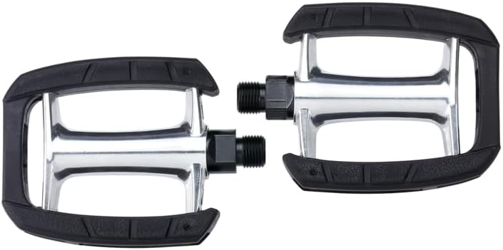 BBB Cycling SteadyRest 2.0 Bicycle Pedals - Non-Slip Rubber Inlay Flat Pedals - High Grip for City, Touring & E-Bikes - Reflectors Included - BPD-45B