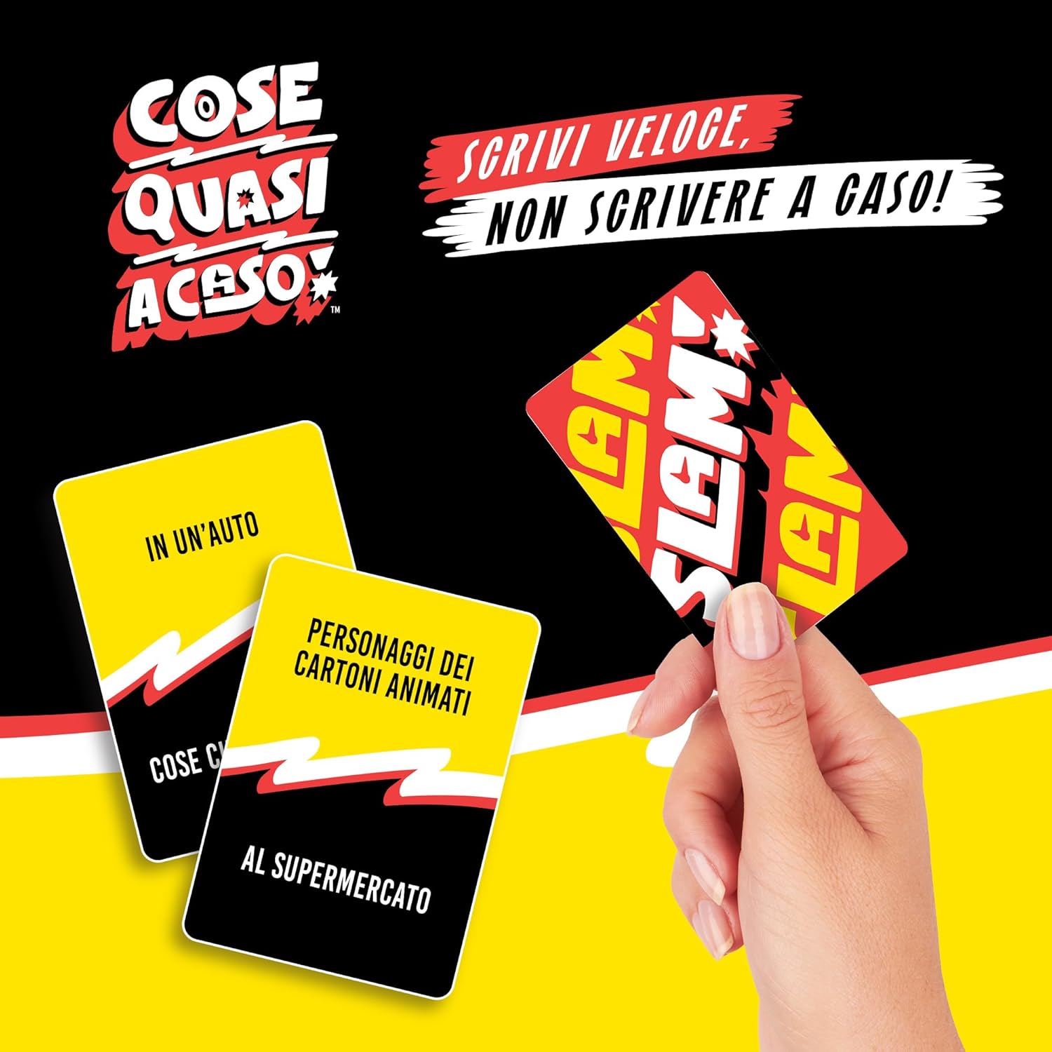 Goliath - COSE QUASI A CASO - Gioco da Tavolo per Famiglie e Bambini 10+ - Gioco di Parole Veloce e Divertente - Party Game in Italiano - Gioco Educativo di Lessico - 2-6 Giocatori - 15 Min