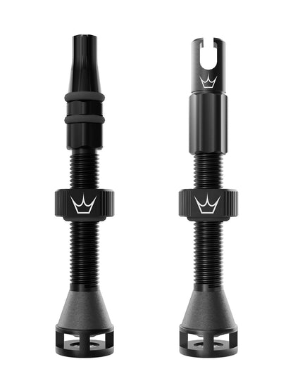 Peaty's Holeshot Fast Flow Tubeless Valves - High Airflow Anti Sealant Clog Design, Fast Tyre Setup, Fully Serviceable 7075 Aluminium, Bike Tyre Valves Compatible with MTB Rim Inserts