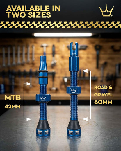 Peaty's Holeshot Fast Flow Tubeless Valves - High Airflow Anti Sealant Clog Design, Fast Tyre Setup, Fully Serviceable 7075 Aluminium, Bike Tyre Valves Compatible with MTB Rim Inserts