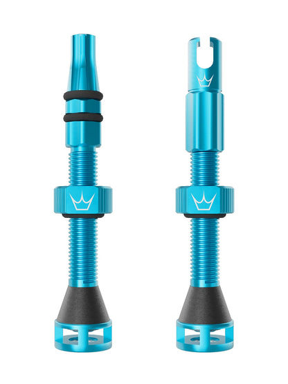 Peaty's Holeshot Fast Flow Tubeless Valves - High Airflow Anti Sealant Clog Design, Fast Tyre Setup, Fully Serviceable 7075 Aluminium, Bike Tyre Valves Compatible with MTB Rim Inserts