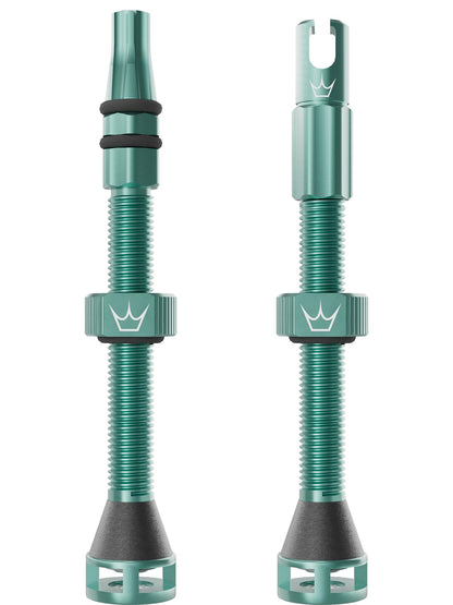 Peaty's Holeshot Fast Flow Tubeless Valves - High Airflow Anti Sealant Clog Design, Fast Tyre Setup, Fully Serviceable 7075 Aluminium, Bike Tyre Valves Compatible with MTB Rim Inserts