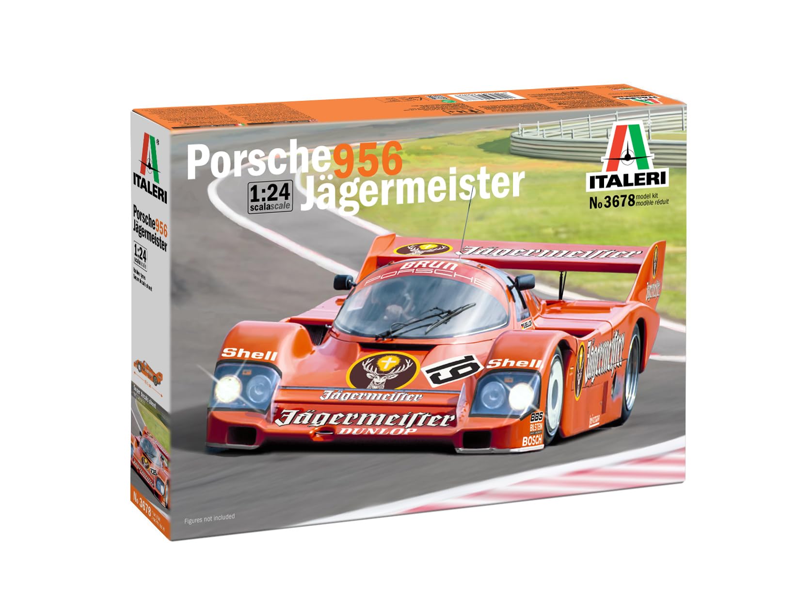 Italeri 3678 Porsche 956 Jagermeister, scala 1:24, Plastic Model Kit/Modello in plastica da montare
