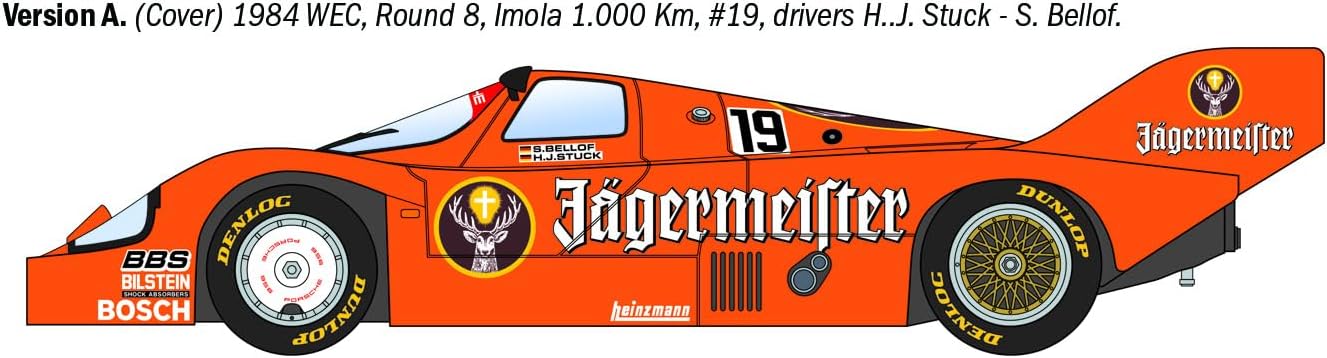 Italeri 3678 Porsche 956 Jagermeister, scala 1:24, Plastic Model Kit/Modello in plastica da montare