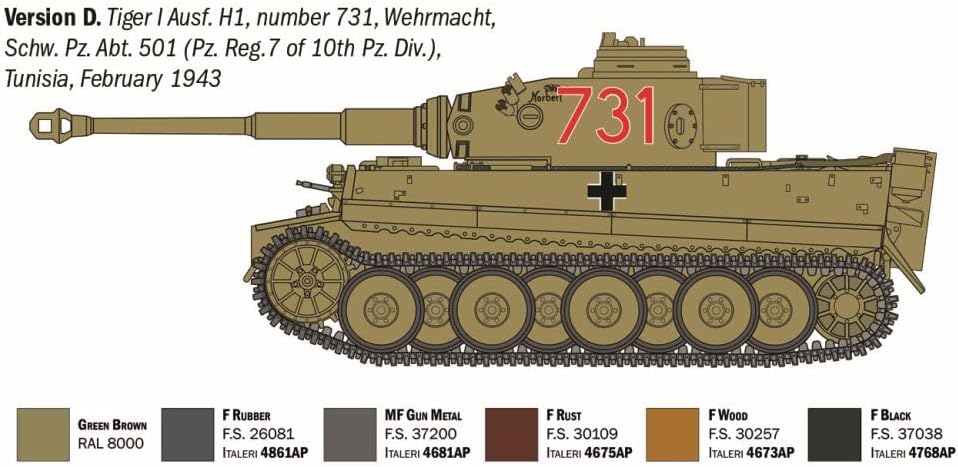 Italeri 6767 Pcs. Kpfw. VI Tiger I Ausf. E (TP) Early Production, 1:35 Scale, Plastic Model Kit/Model Assembly