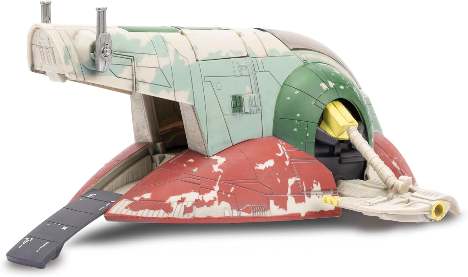 Jazwares Star Wars Micro Galaxy Squadron Boba Fetts Raumschiff (Ep 5) – 17,8 cm Fahrzeug mit Flight Display Stand und DREI 2,5 cm Mikrofiguren-Zubehör
