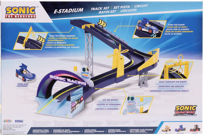 Sonic The Hedgehog E-Stadium Track Set with 1:64 Die Cast Vehicle