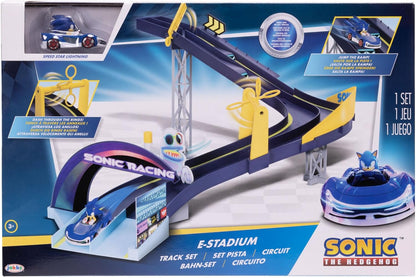 Sonic The Hedgehog E-Stadium Track Set with 1:64 Die Cast Vehicle