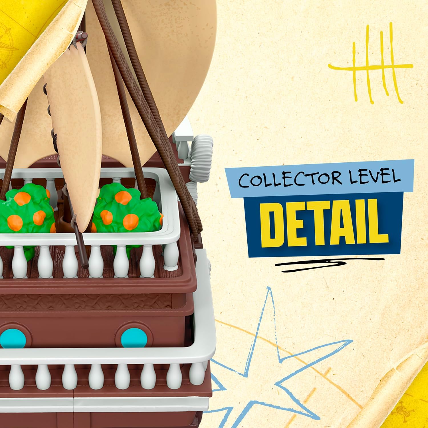 One Piece Going Merry Deluxe Collector Ship, 9,5" (24,13 cm), gedetailleerd ontwerp voor spelen en display, inclusief exclusief Luffy actiefiguur