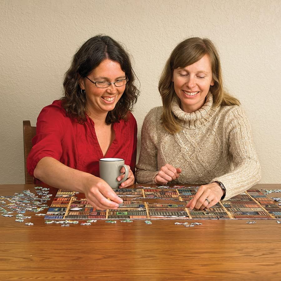 Cobble Hill 1000 Piece Puzzle - The Cat Library - Sample Poster Included
