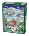 Cobble Hill 1000 Piece Puzzle Village on a Winter Night-Sample Poster Included