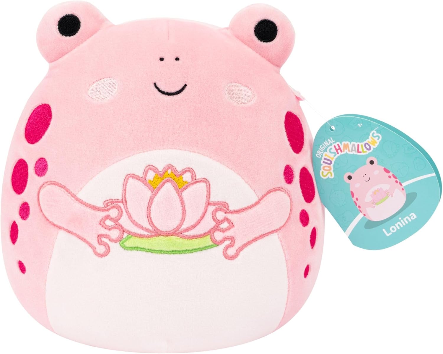 Squishmallows Original 7.5-Inch Lonina the Pink Frog