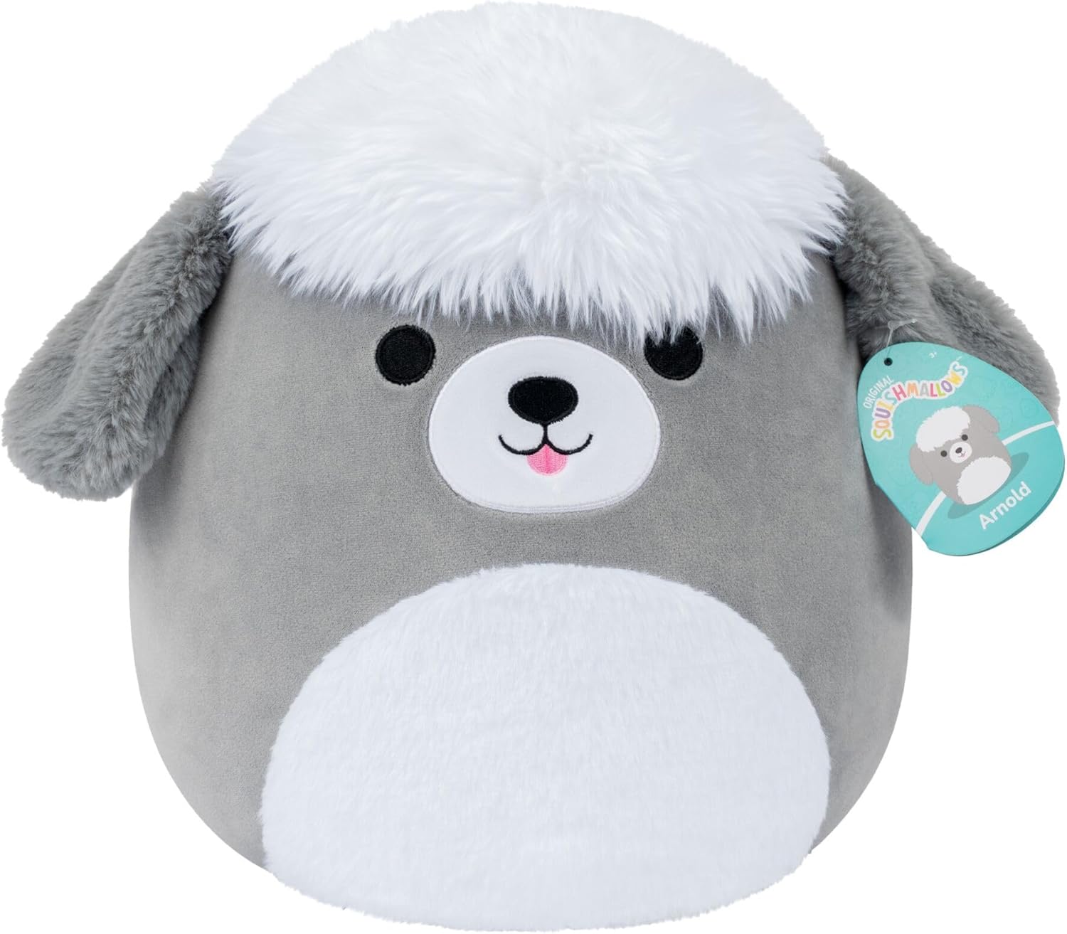 Squishmallows Original 12-Inch Arnold the Grey and White Sheepdog