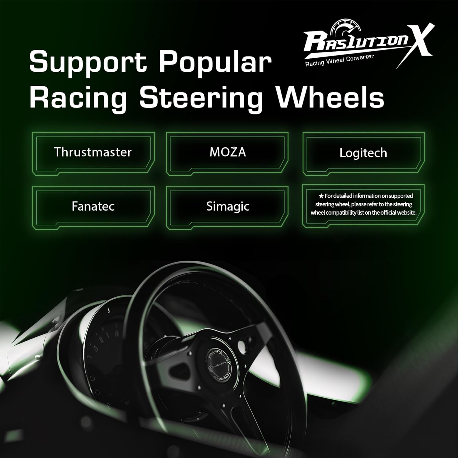 Brook Gaming - Ras1Ution X Sim-Racing Signal Converter - Black - 12.7 X 8.6 X 3.1 Cm