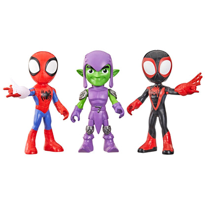 Marvel Spidey and His Amazing Friends Power Thwip Pack, 22.8-cm (9 inch) Supersized Action Figure 3-Pack, Super Hero Toys & Figures for Children, Ages 3+