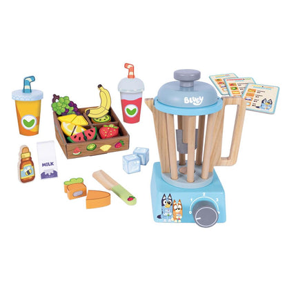 Bluey - Wooden Smoothie Set - Pretend Play Blender and Fruit Accessories - Imaginative Kitchen Role Play Toy for Kids Ages 3 and Up