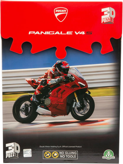 Ducati 3D Authentic Panigale Motorbike Jigsaw Puzzle – 120 Pieces, Official Licensed Livery, Easy Assembly, No Tools or Glue Required, Plastic Tyres, Durable Cardboard – 30x11.2x17.5cm