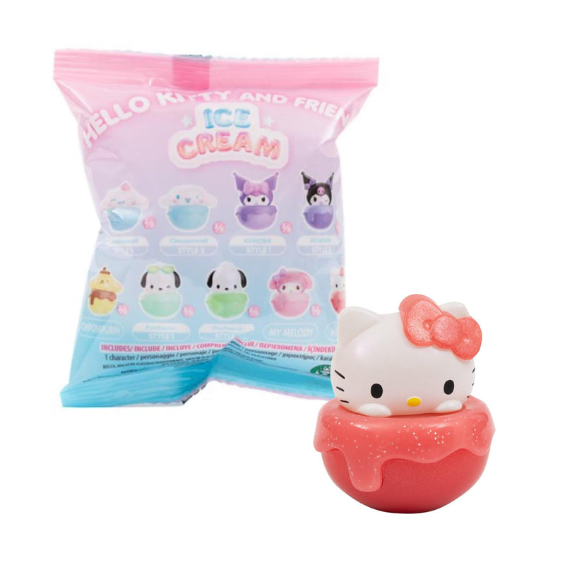 Hello Kitty Mini Figure Blind Bag – 1 Random Figure Included (4cm Ice Cream Series), Collect 1 of 9 Cute Frozen Candy-Style Characters, Sanrio Surprise Toy for Fans & Collectors