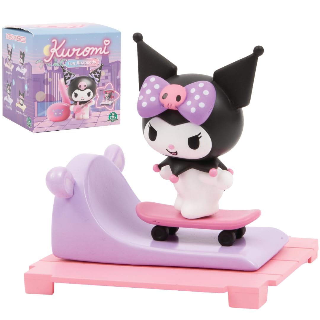 Hello Kitty Mini Figure Blind Box – 1 Random Character Included (Kuromi Fun Rhapsody Series), Collect 1 of 9 Styles Including 1 Super Rare, Sanrio Figure with Stackable Display Box