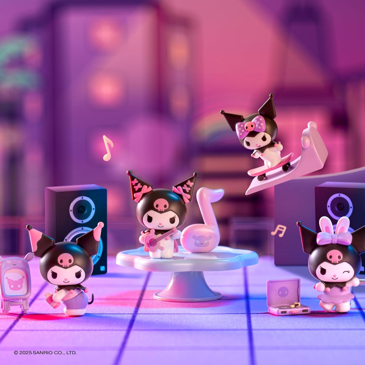 Hello Kitty Mini Figure Blind Box – 1 Random Character Included (Kuromi Fun Rhapsody Series), Collect 1 of 9 Styles Including 1 Super Rare, Sanrio Figure with Stackable Display Box