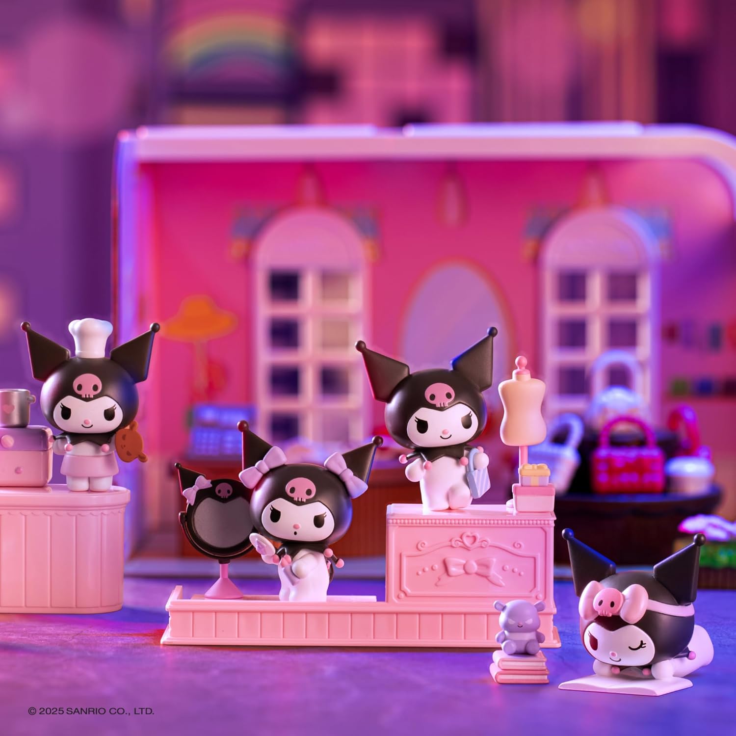 Hello Kitty Mini Figure Blind Box – 1 Random Character Included (Kuromi Fun Rhapsody Series), Collect 1 of 9 Styles Including 1 Super Rare, Sanrio Figure with Stackable Display Box