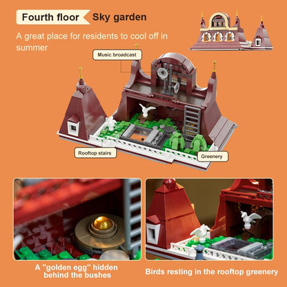 PAN TASY European Bakery Building Kit-Landmark Construction Set for Adults & Teens, Featuring a Bakery, Gym, Living Quarters, and Sky Garden
