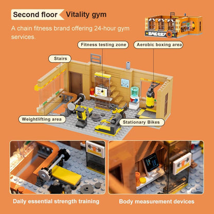 PAN TASY European Bakery Building Kit-Landmark Construction Set for Adults & Teens, Featuring a Bakery, Gym, Living Quarters, and Sky Garden
