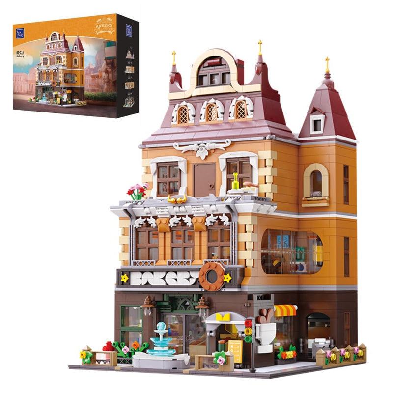 PAN TASY European Bakery Building Kit-Landmark Construction Set for Adults & Teens, Featuring a Bakery, Gym, Living Quarters, and Sky Garden