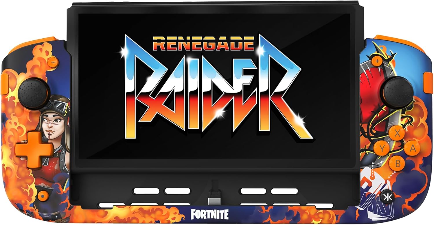 CRKD Nitro Deck+ Handheld Pro Controller for Nintendo Switch & OLED Model - TV Dockable - Programmable Sidekicks & Back Buttons - True Collection System (Renegade Raider Fortnite Edition