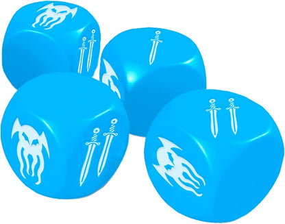 Modiphius Entertainment: Cohors Cthulhu RPG: Atlantean Crystal Dice Pack - 6 Piece Set, Blue & White, 2X d20, 4X d6, Hidden War Emblems, Accessory